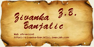 Živanka Banjalić vizit kartica